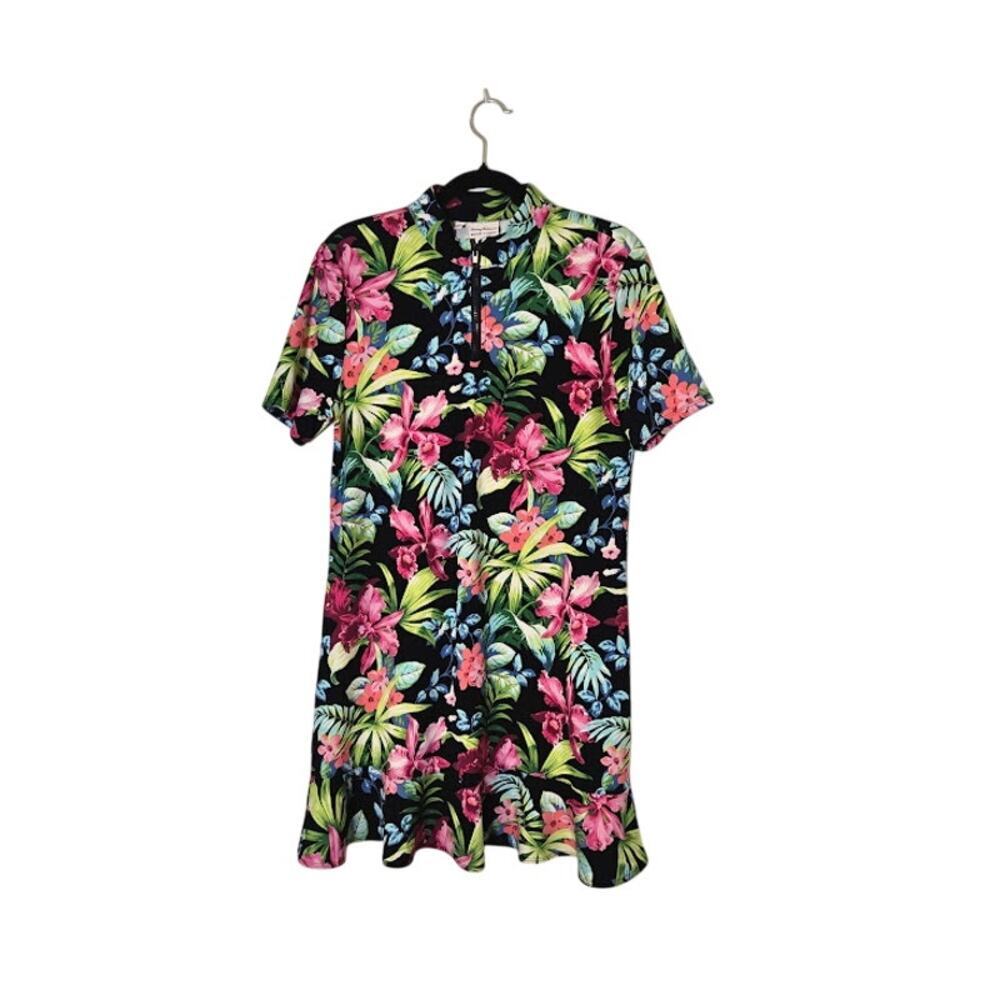 Tommy Bahama Black Tropical Floral tennis Athletic dress